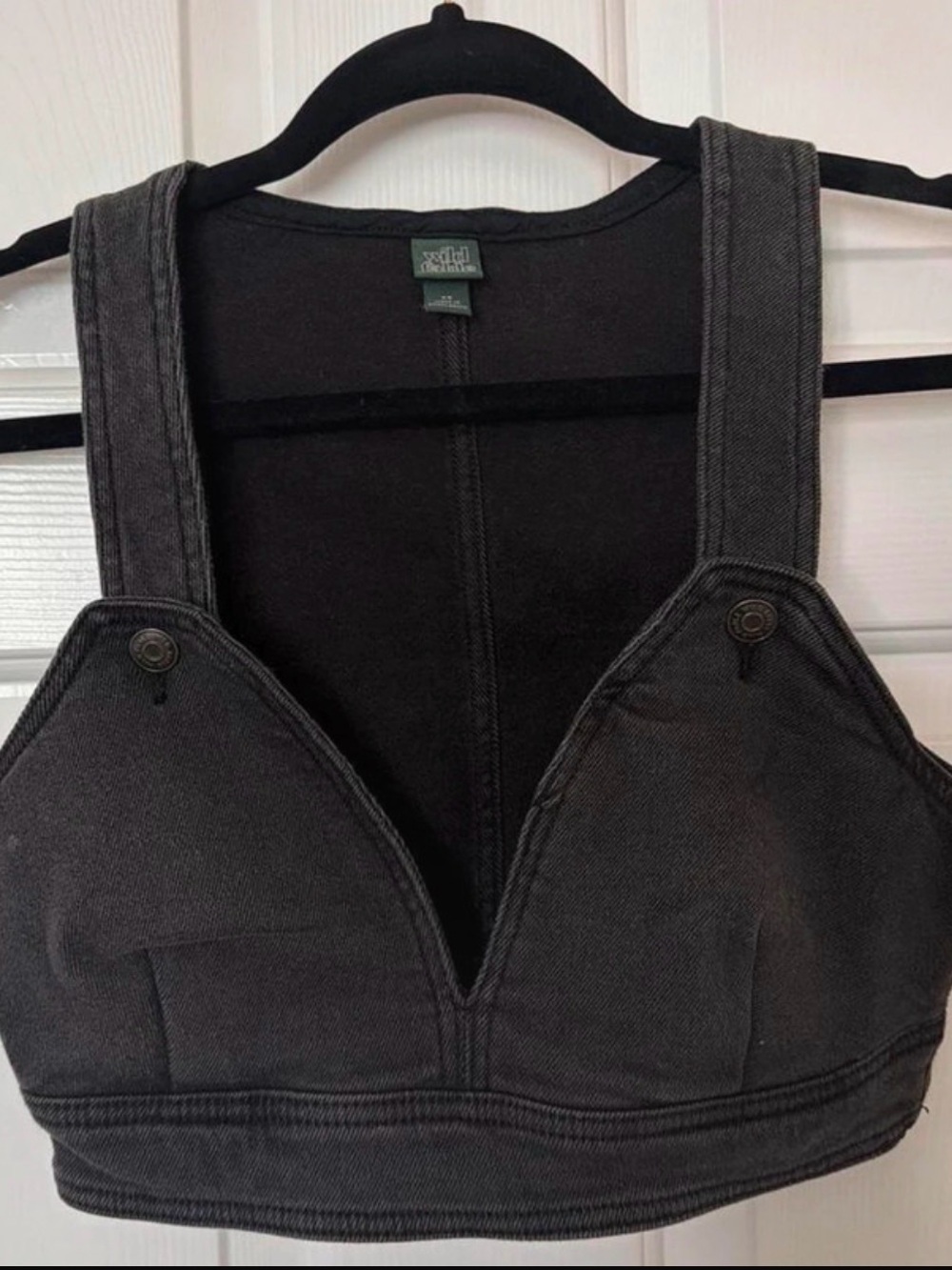Wild Fable Black Denim Overalls Romper